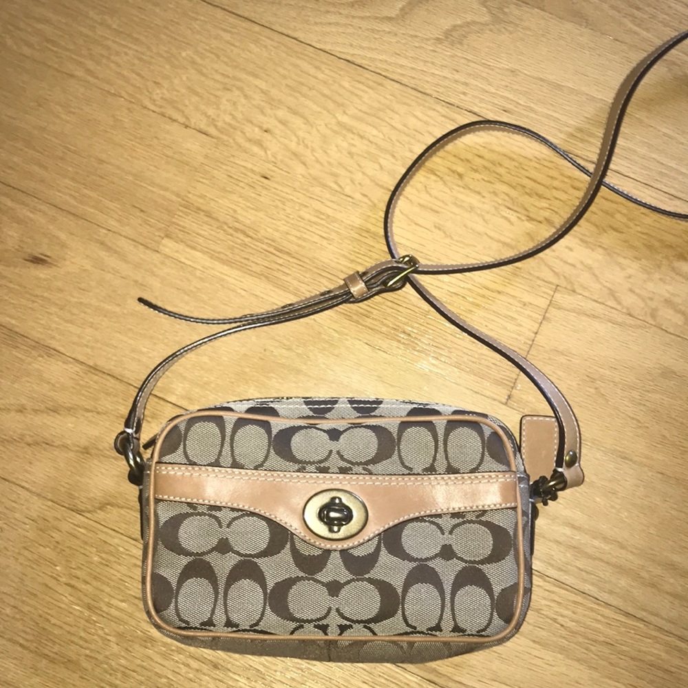 Coach tan crossbody bag